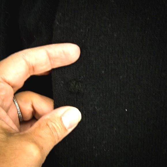 Ann Taylor Size Medium M Black Open Front Wool Cashmere Knit Cardigan Sweater - Picture 2 of 7